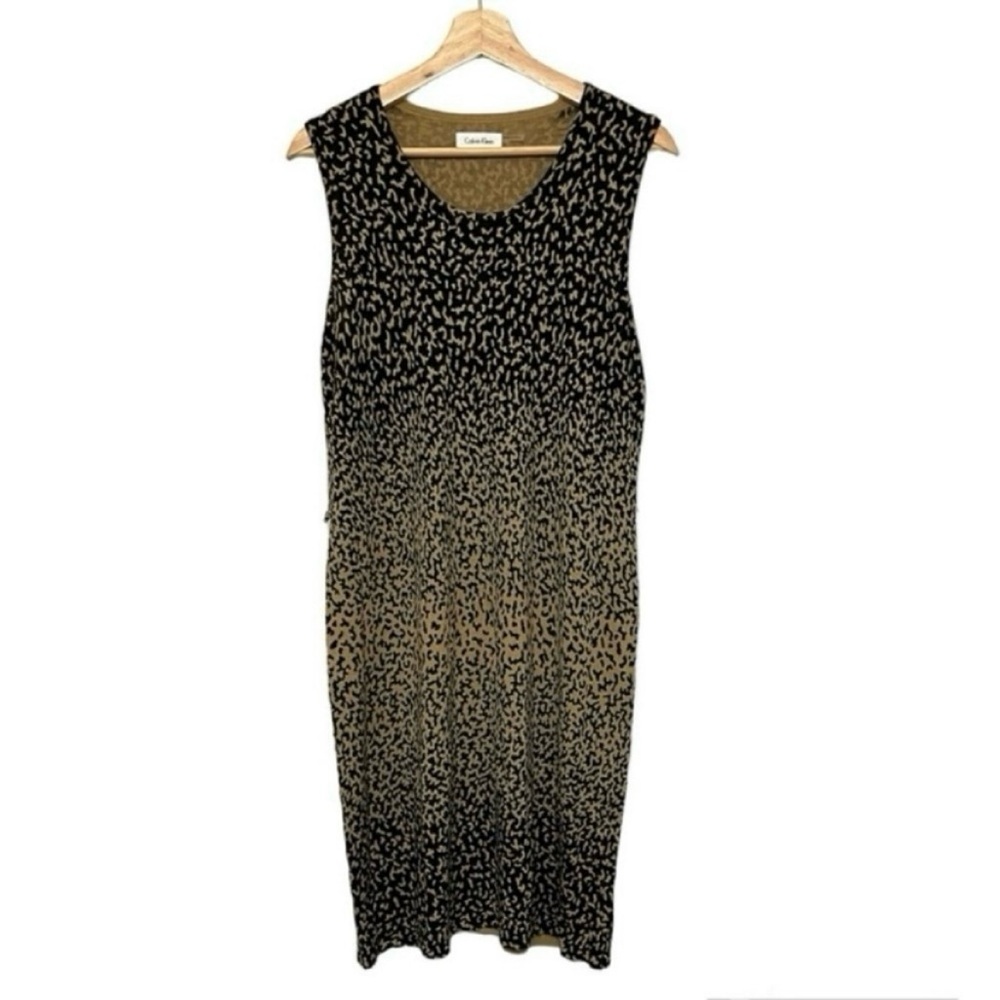 Calvin Klein Animal Print Sleeveless Dress Women's Sz XL NWT